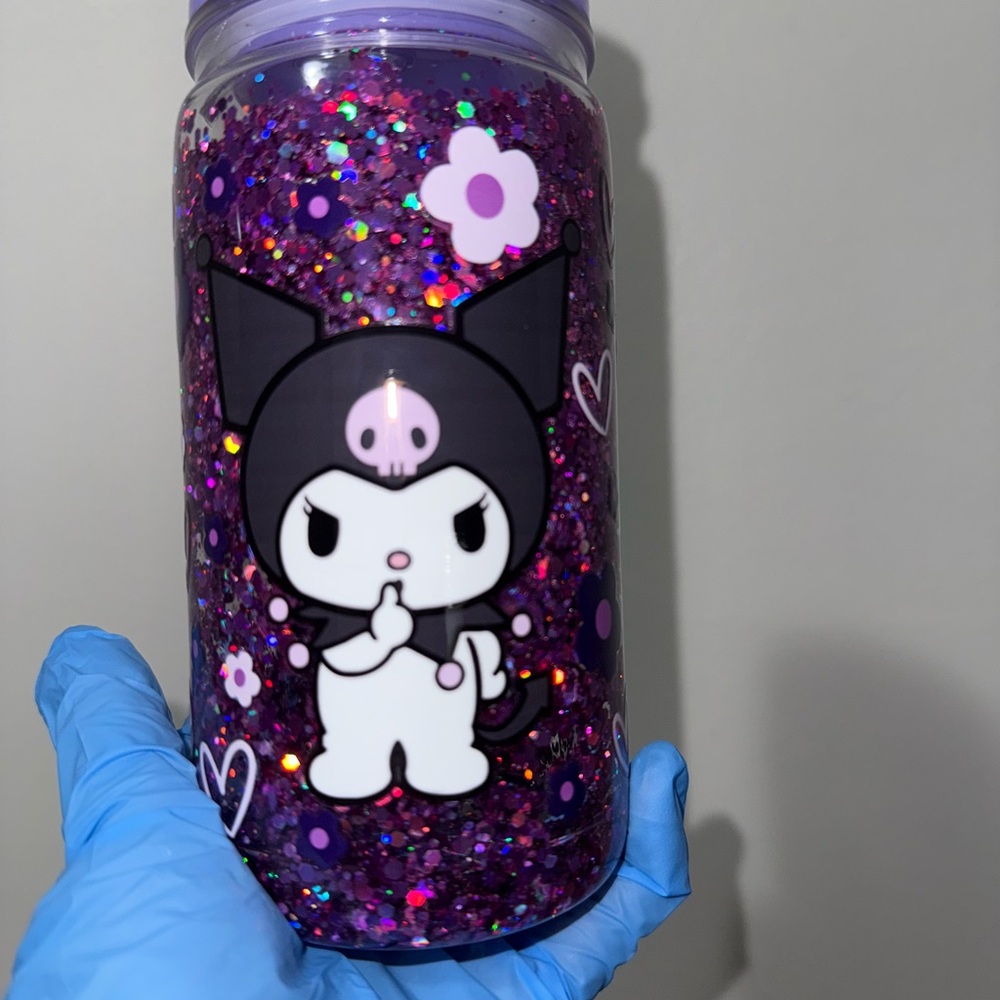 Purple Glitter Kuromi Tumbler